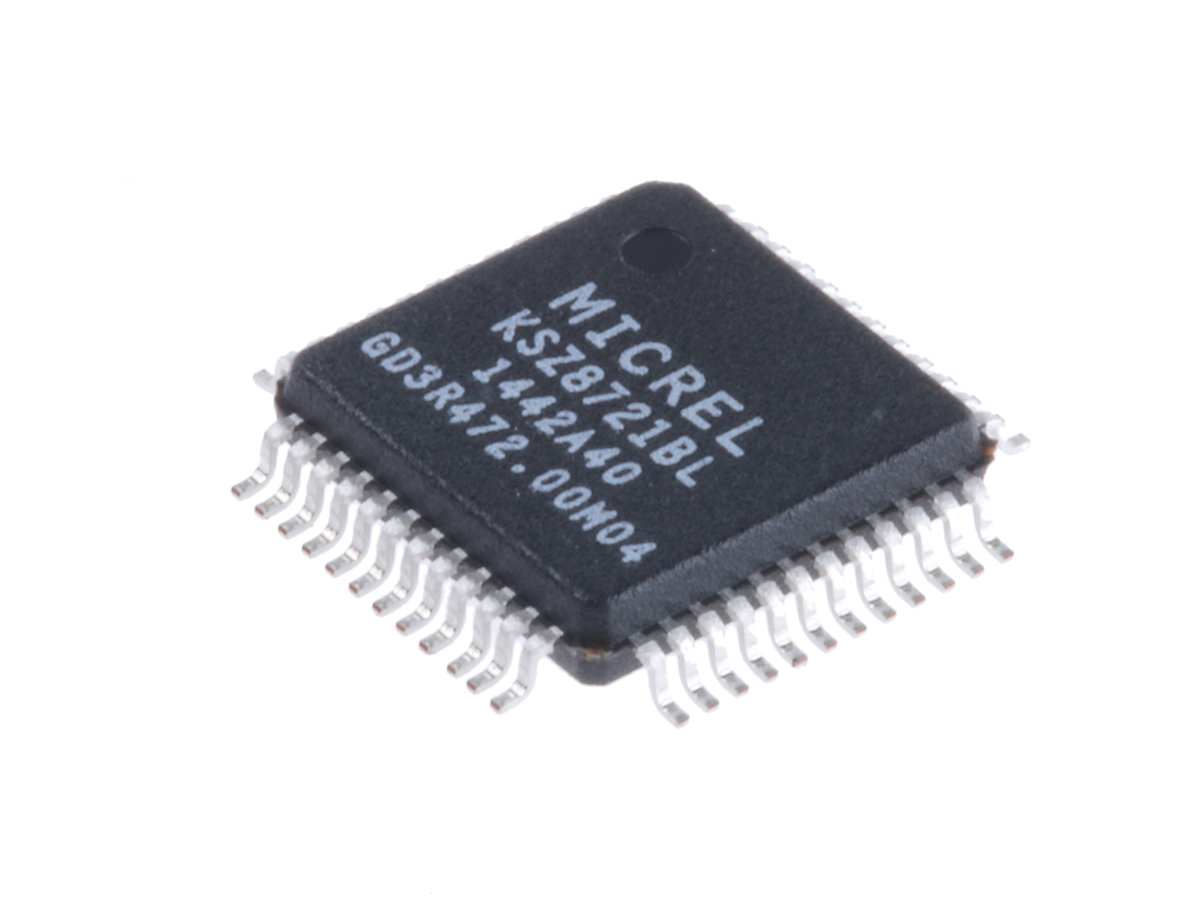 Microchip , 1-Channel Ethernet Transceiver 48-Pin LQFP, KSZ8721BL