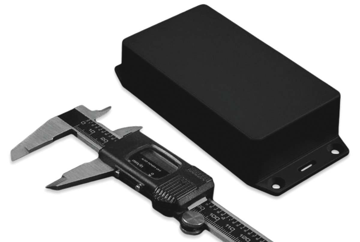 Hammond 1591 Series Black ABS Enclosure, IP54, Flanged, Black Lid, 112 x 64 x 28mm