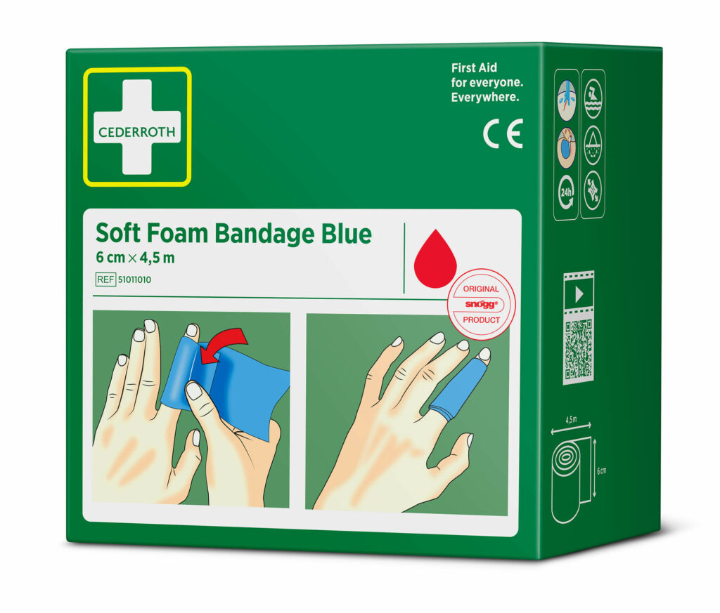 Cederroth Polyurethane Foam Blue Self Adhesive Bandage, 1Box Per Package 4.5m