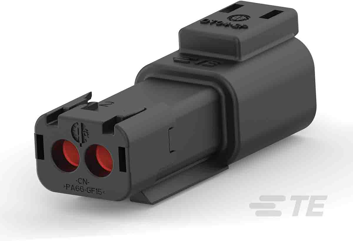 Deutsch, DEUTSCH DT Automotive Connector Socket Black Cable Mount 2 Way, Screw Termination DT04-2P-TE32 / 1-2303812-4