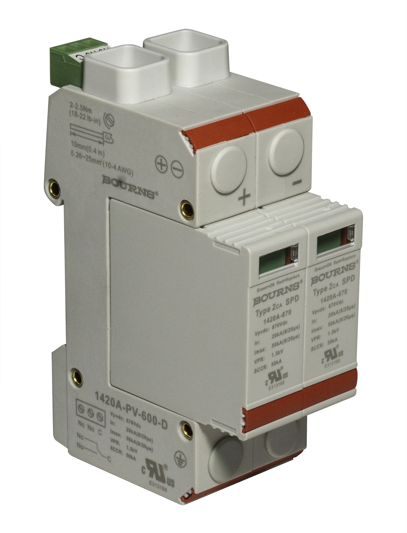 Bourns Surge Protector, 50kA, 1.5kV, DIN Rail Mount