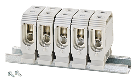 HENSEL DK Series Non-Fused Terminal Block, 5-Way, 125A, 16 → 35 mm² Wire, Screw Down Termination