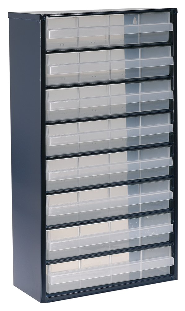 Raaco 8 Drawer Storage Unit, Steel, 552mm x 306mm x 150mm, Blue