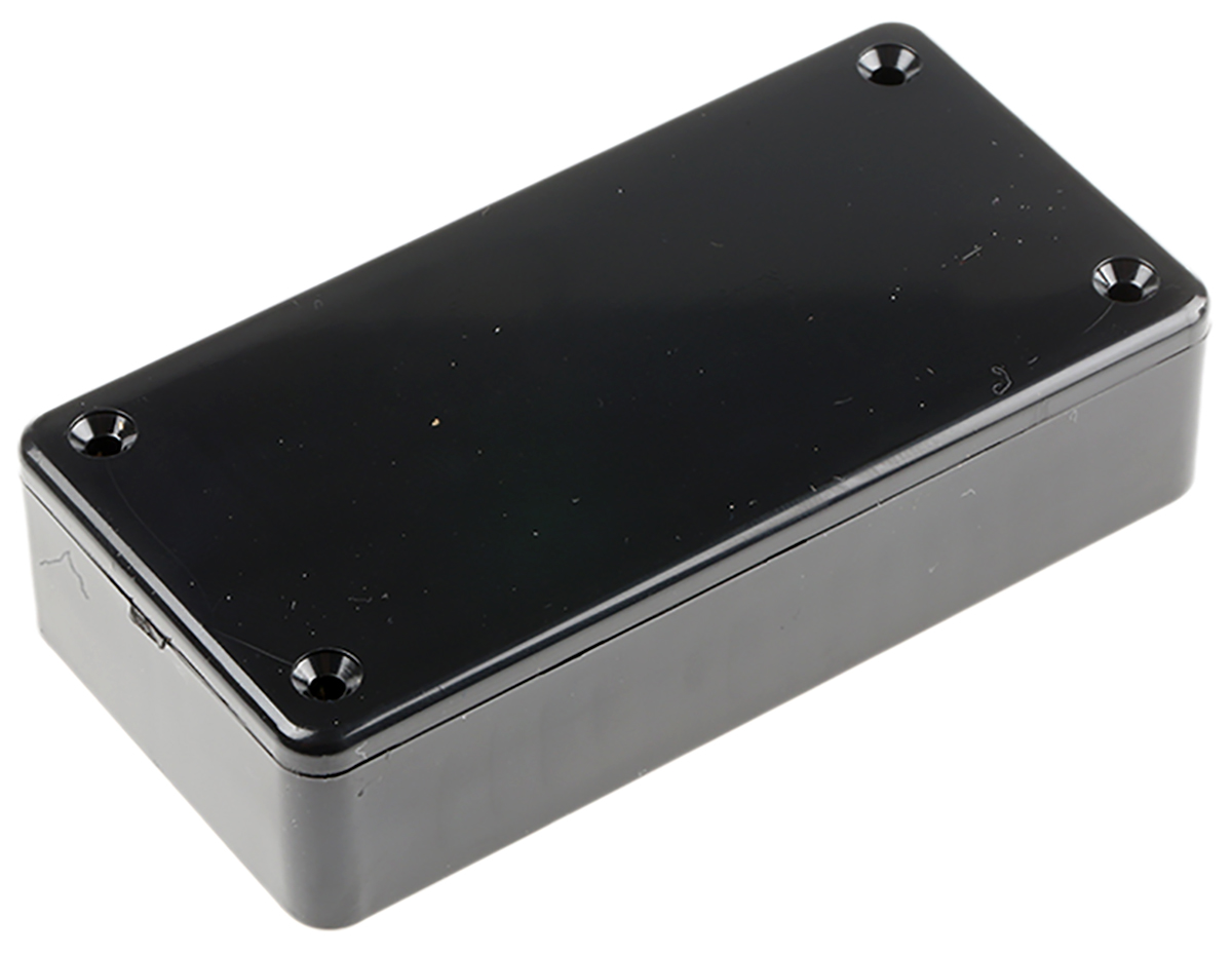 Hammond 1591 Series Black Flame Retardant ABS Enclosure, IP54, Black Lid, 100 x 50 x 25mm