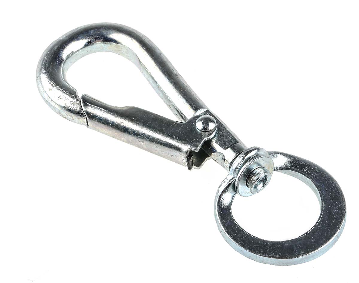 RS PRO Zinc Plated Steel Swivel Spring Hook