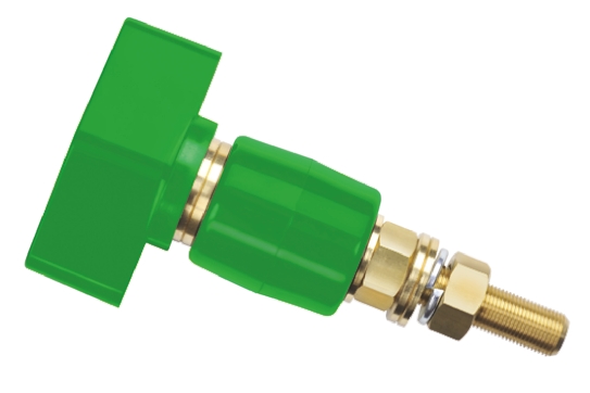 Schutzinger 4mm Green Terminal Post, 1kV, 200A, M12 x 1 Thread