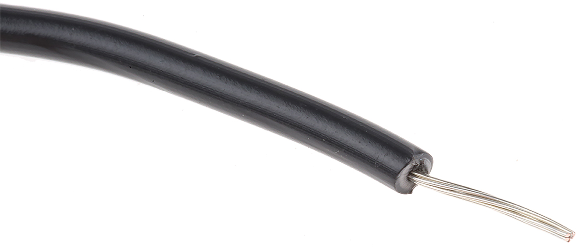 Alpha Wire Black 0.2 mm² Hook Up Wire, 24 AWG, 7/0.20 mm, 30m, PVC Insulation, 3070 BK005