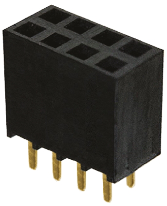 Samtec SSW Series Straight Through Hole Mount PCB Socket, 8-Contact, 2-Row, 2.54mm Pitch, Solder Termination