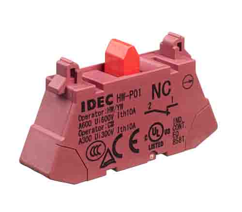 Idec HW Series Contact Block, 24 V, 48 V, 50 V, 110 V, 220 V, 440 V, 1NC