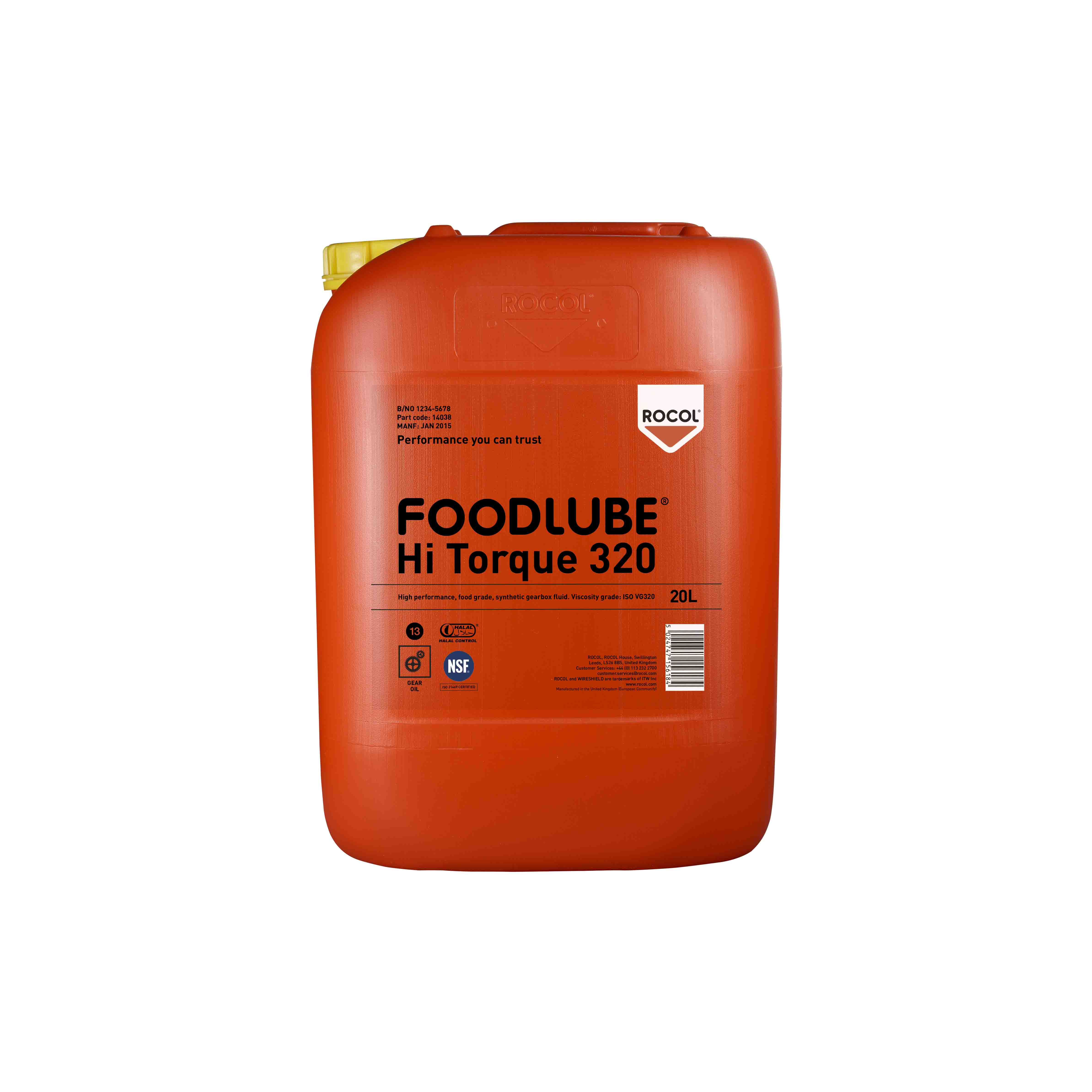 Rocol Foodlube® Hi-Torque 320 PFAS Free Lubricant 20 L Can,Food Safe