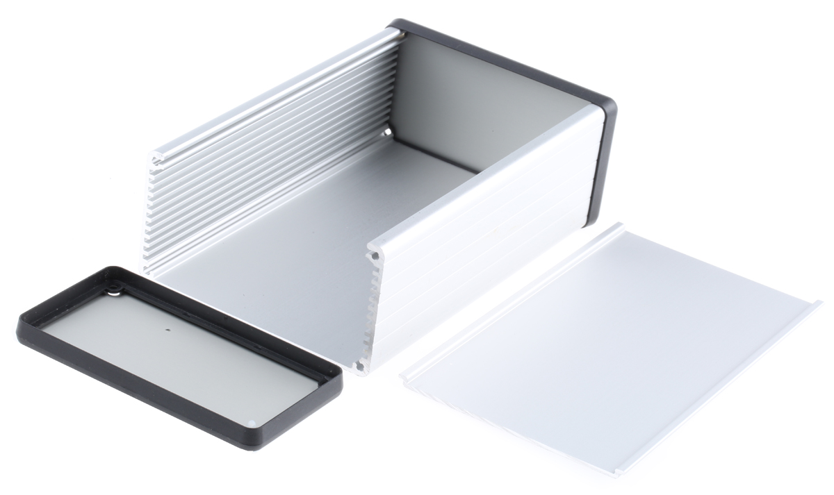 Hammond 1455 Series Silver Anodised Aluminium Enclosure, IP54, Silver Anodized Lid, 160 x 103 x 53mm