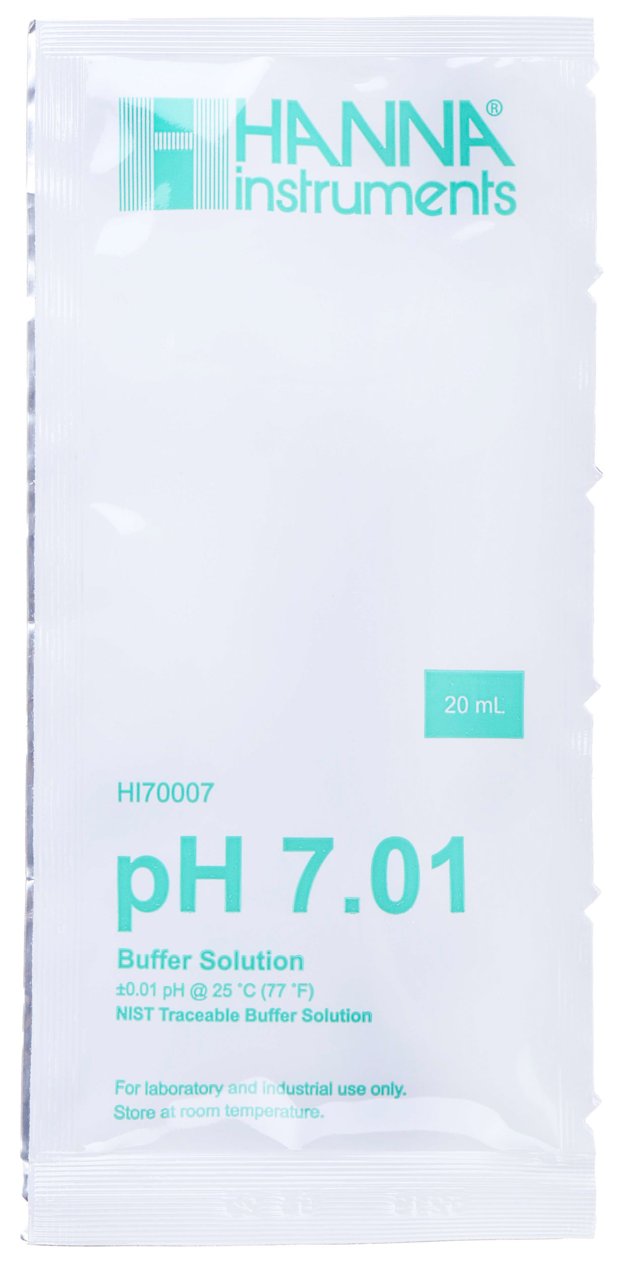 Hanna Instruments HI70007P pH Buffer Solution, 20ml Sachet, 7.01