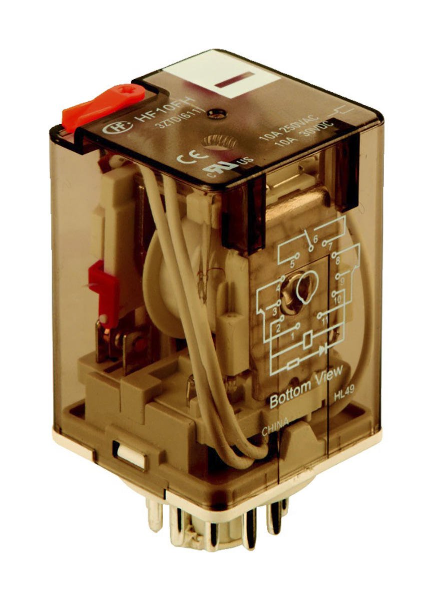 Hongfa Europe GMBH Plug In Power Relay, 230V ac Coil, 10A Switching Current, 3PDT