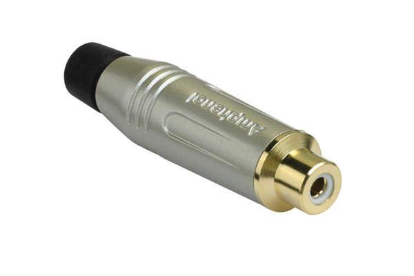 Amphenol Industrial Satin Gold Cable Mount RCA Socket, Gold, 10A