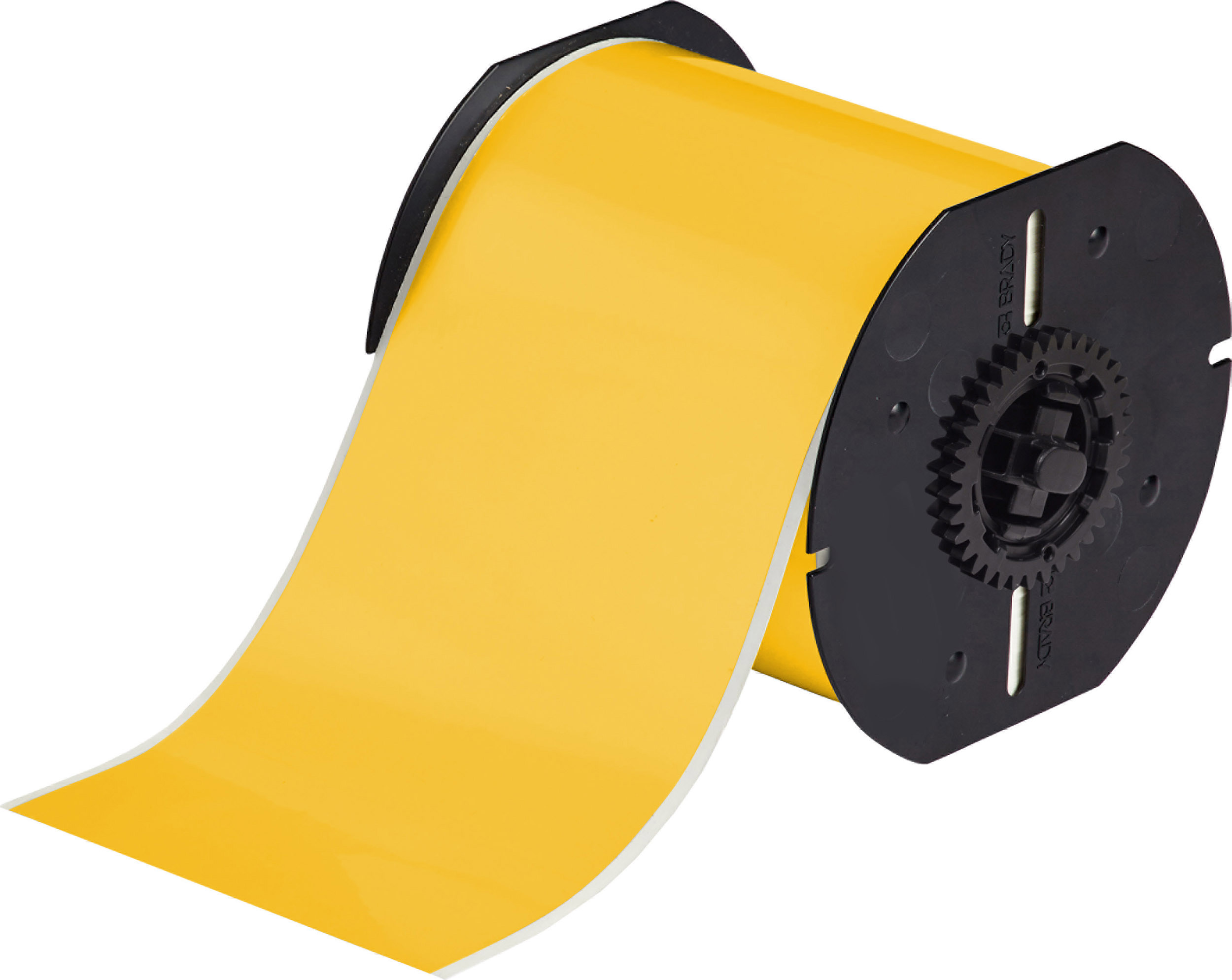 Brady B-595 Vinyl Yellow Label Roll, 101.6mm Width, 1 Roll Qty