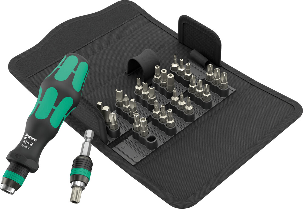 Wera Hexagon, Spanner, Tamper Torx, Torq Set, Tri-Wing Bit Holder Screwdriver, 32-Piece