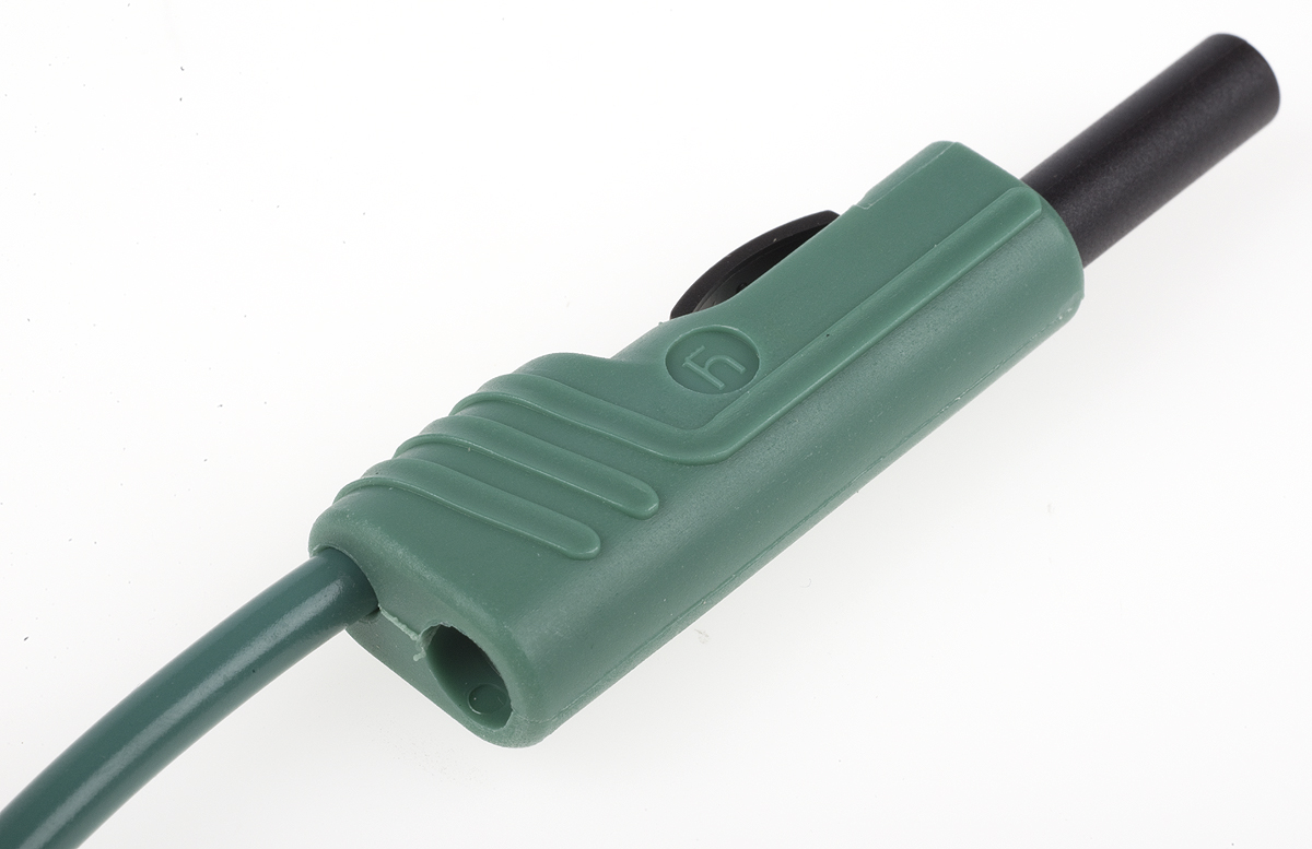 Hirschmann Test & Measurement, 16A, 30 V ac, 60V dc, Green, 1m Lead Length