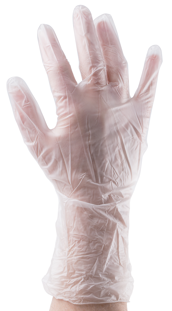 RS PRO Clear No Vinyl Disposable Gloves, Size 9, Large, 100 per Pack