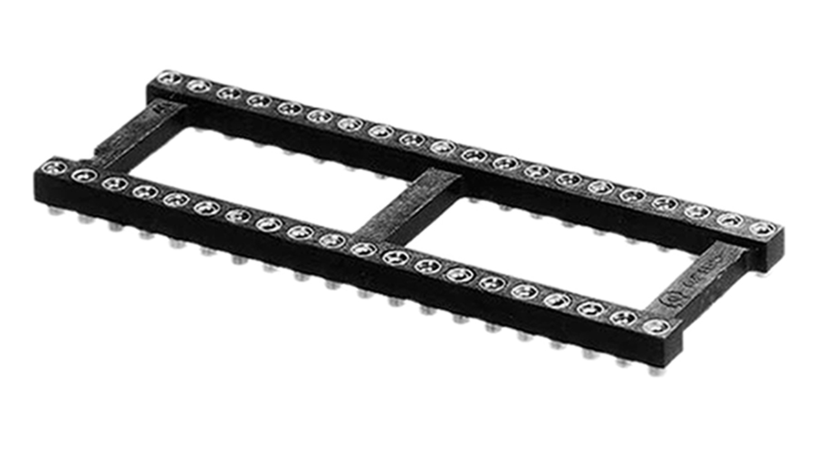 Aries Electronics 2.54mm Pitch Vertical 28 Way, SMT Open Frame IC Dip Socket, 3A