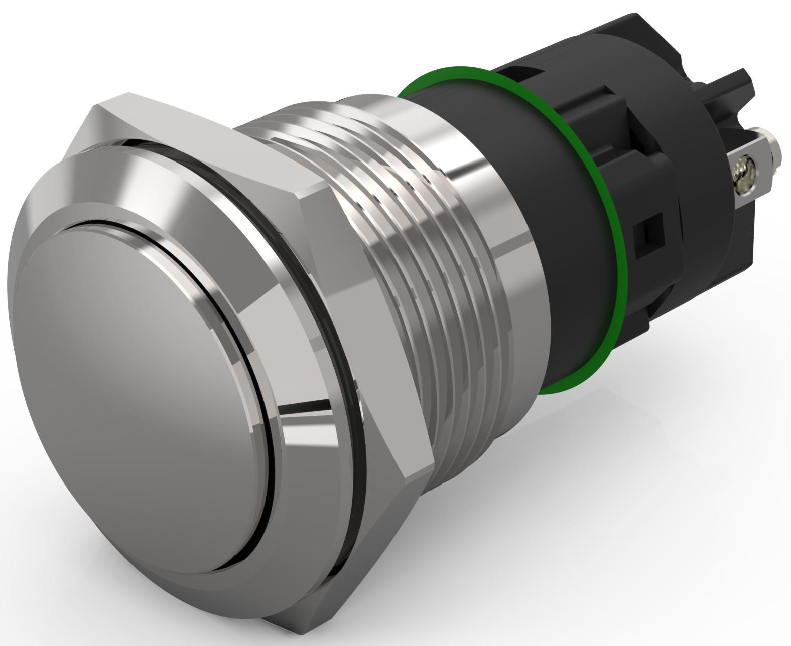 EAO 82 Series Push Button Switch, Latching, Panel Mount, 19mm Cutout, SPDT, 240V, IP65, IP67