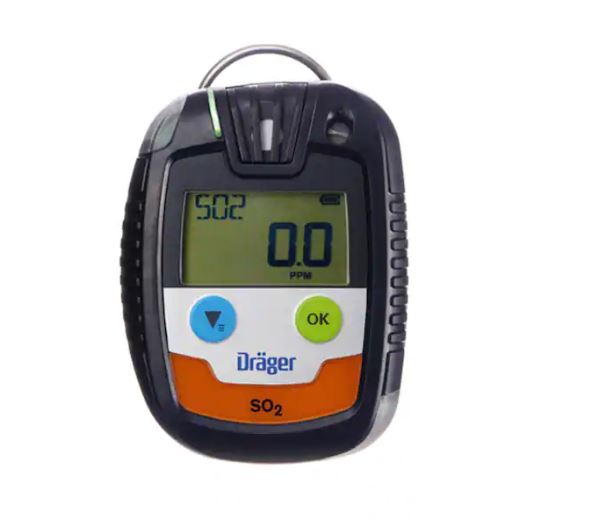 DRAEGER Pac 6000 S02 Portable Gas Detector for Sulphur Dioxide Detection, Audible Alarm, ATEX Approved