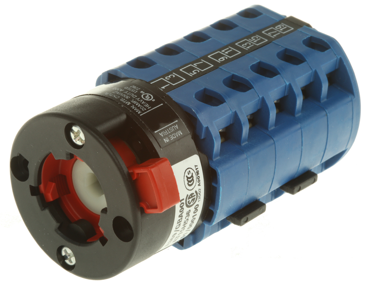 Kraus & Naimer, 5P 2 Position 60° Double Throw Cam Switch, 20A