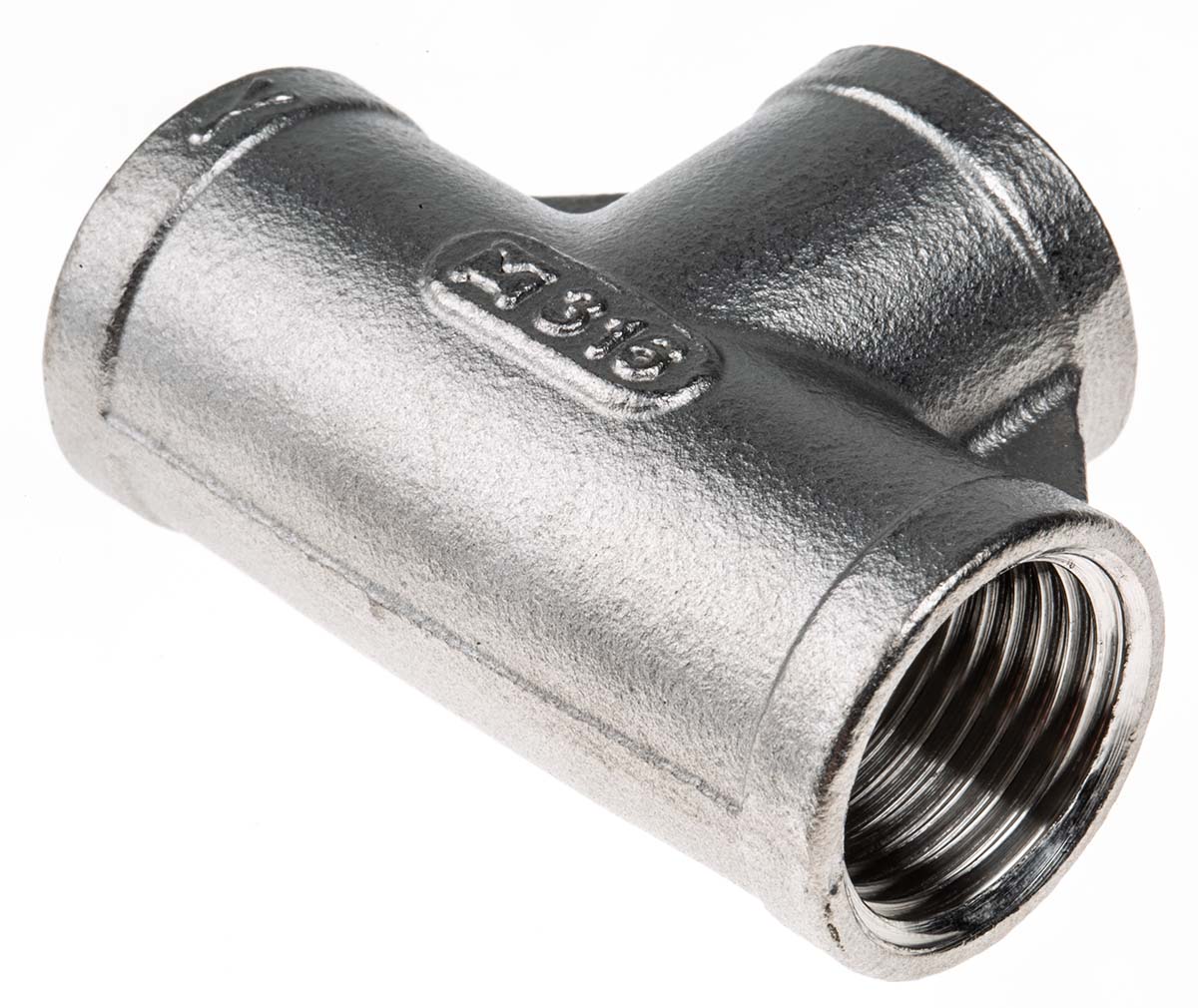 RS PRO Stainless Steel Pipe Fitting, Tee Circular Tee, Female G 1/2in x Female G 1/2in x Female G 1/2in