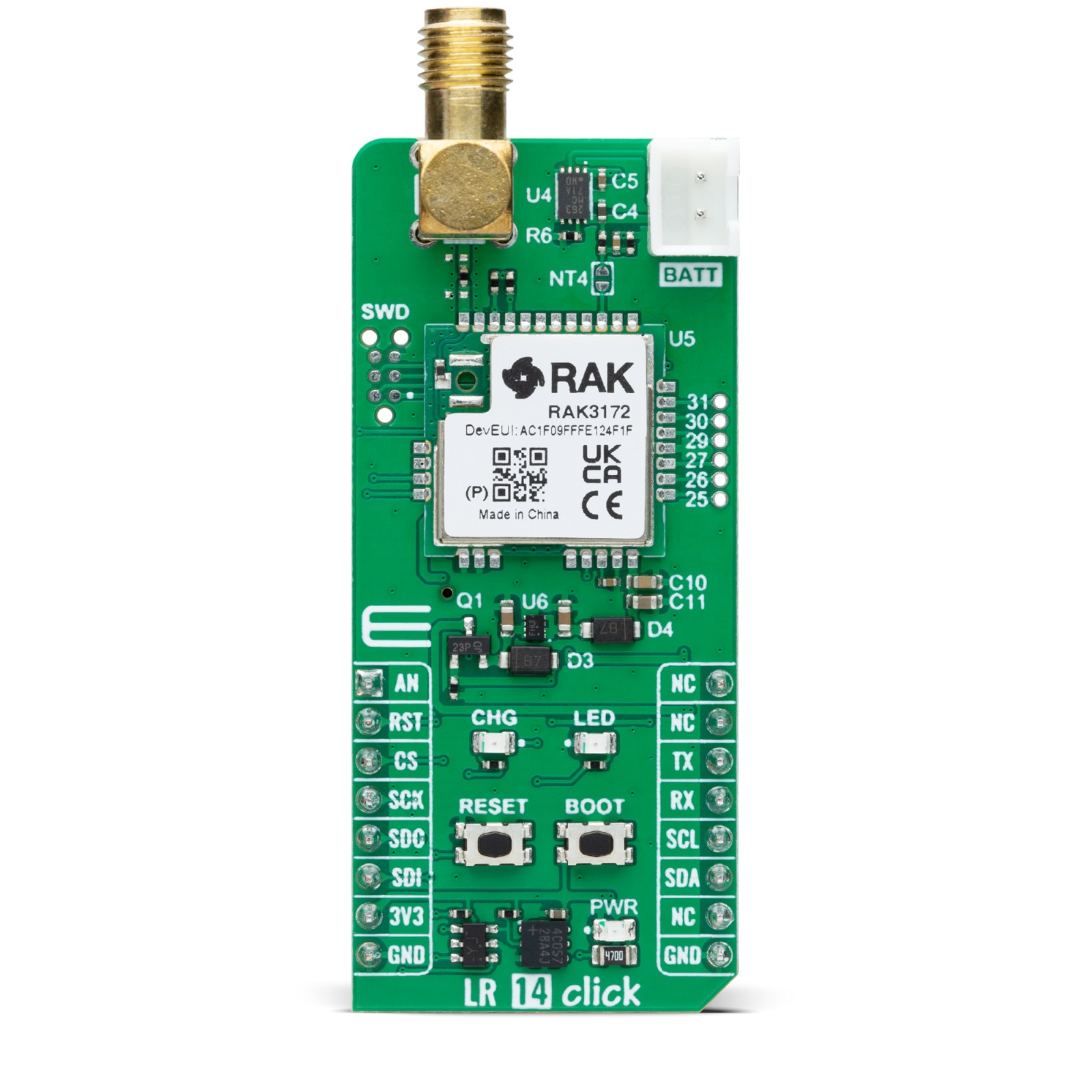 MikroElektronika LR 14 Click RAK3172 LoRa mikroBus Click Board for IoT 868MHz MIKROE-6303