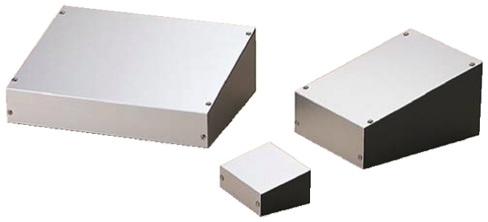 Takachi Electric Industrial TS Series Black, Silver Aluminium Desktop Enclosure, Sloped Front, 100 x 140 x 58mm