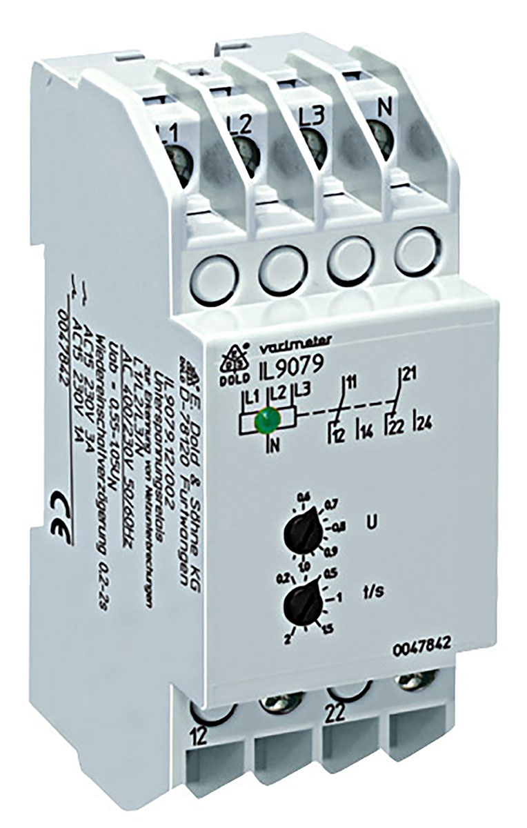Dold Voltage Monitoring Relay, 3 Phase, DPDT, DIN Rail
