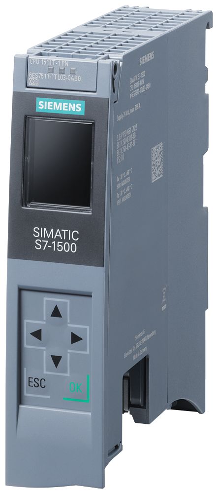 Siemens 6ES7511 Series PLC CPU for Use with SIMATIC S7-1500T, 24 V dc Supply, 20-Input