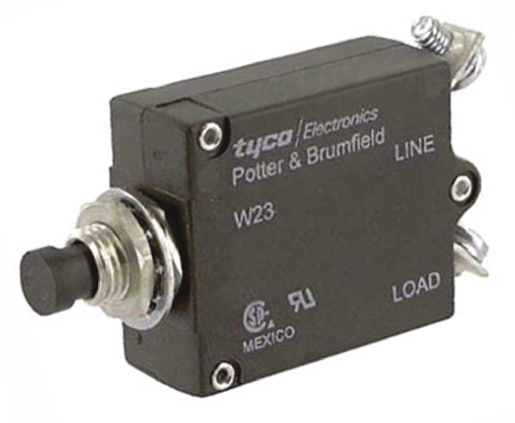 TE Connectivity Thermal Circuit Breaker - W23  Single Pole 50 V dc, 250V ac Voltage Rating, 50A Current Rating