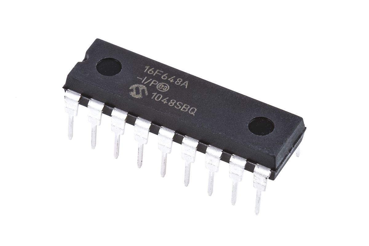 Microchip, 8 bit PIC, PIC16F648A Microcontroller, 20 MHz, 7kB FLASH, 18-Pin PDIP