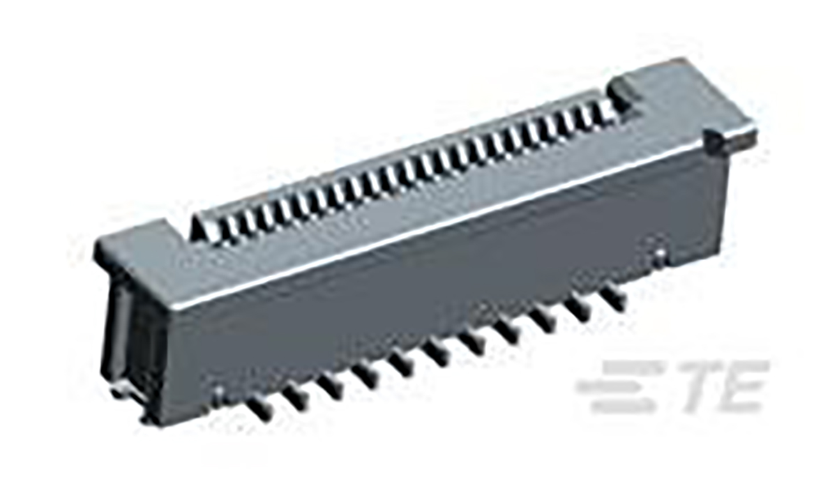 TE Connectivity 0.5mm Pitch 40 Way Vertical Female FPC Connector, ZIF Vertical Contact