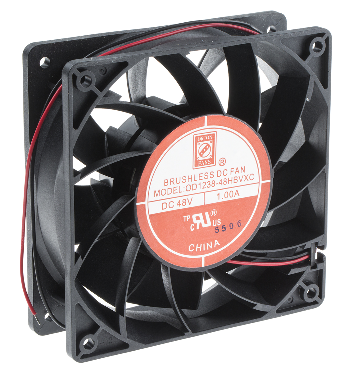 RS PRO Axial Fan, 48 V dc, DC Operation, 383.9m³/h, 48W, 1A Max, 120 x 120 x 38mm
