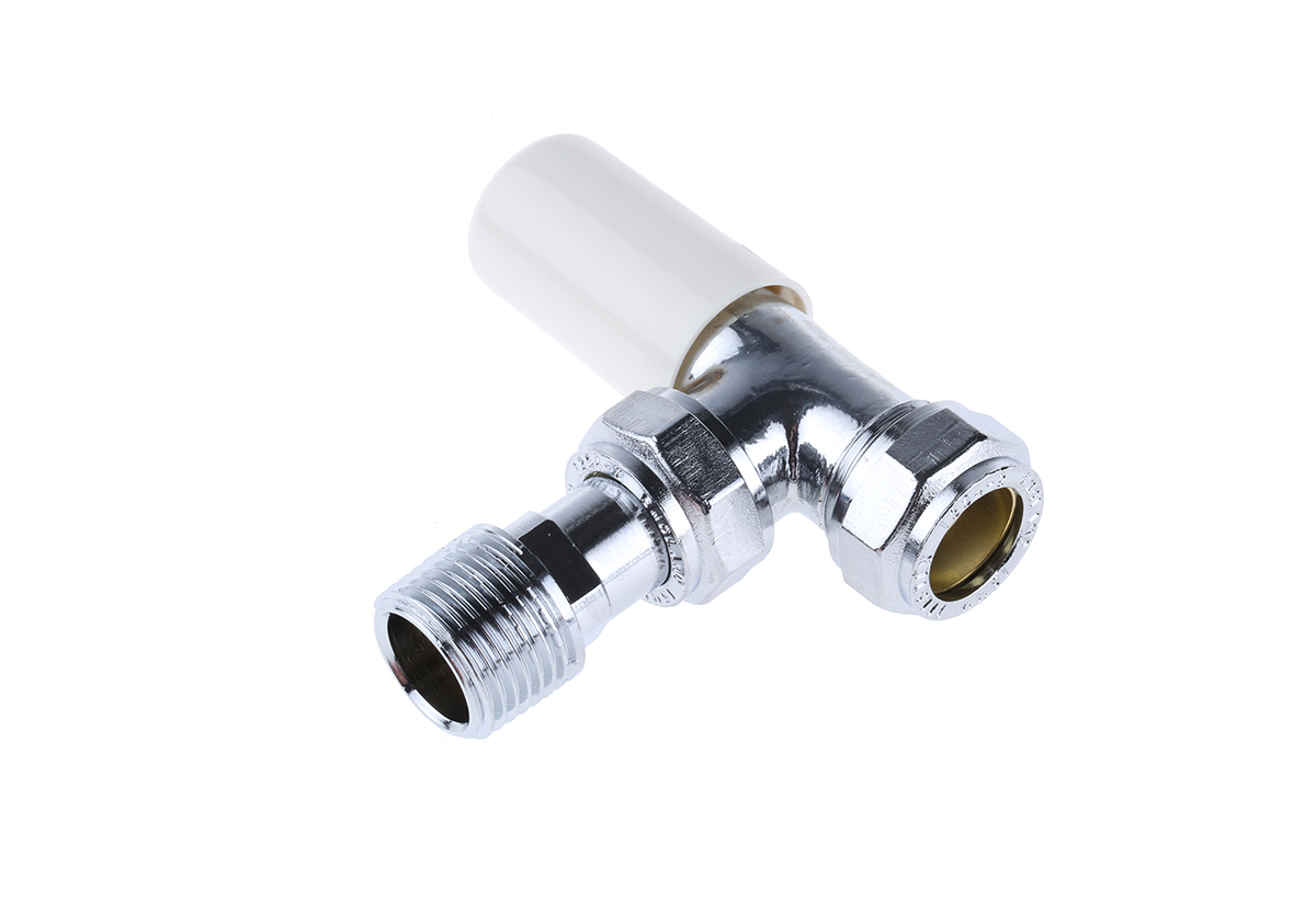 Pegler Yorkshire Chrome Plated Brass 15 mm Compression to 1/2 in BSP Manual Radiator Valve