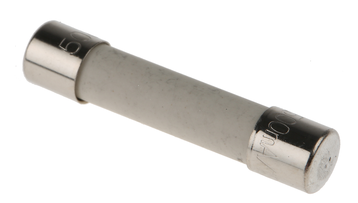 Wickmann 500mA F Ceramic Cartridge Fuse, 6.3 x 32mm