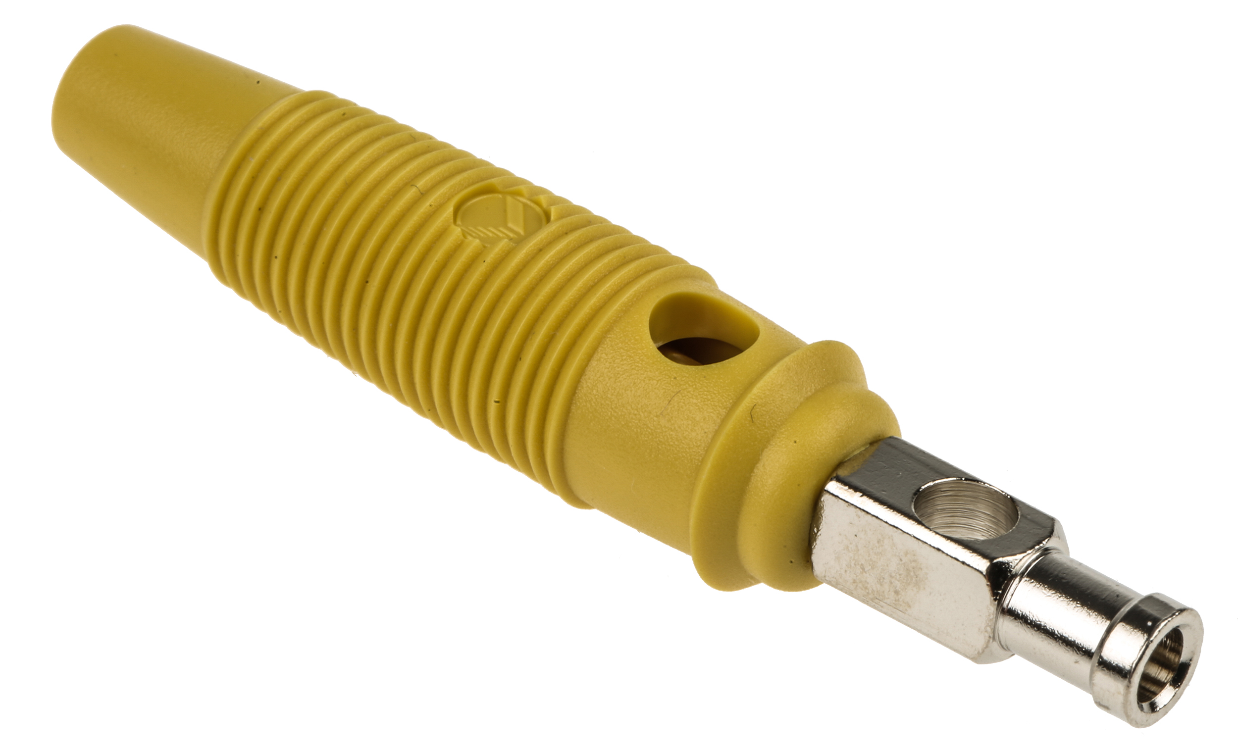 Hirschmann Test & Measurement Yellow Male Banana Plug, 4 mm Connector, Solder Termination, 30A, 30 V ac, 60V dc, Nickel
