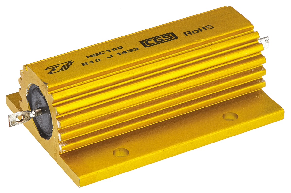 TE Connectivity, 100mΩ 100W Wire Wound Chassis Mount Resistor HSC100R10J ±5%