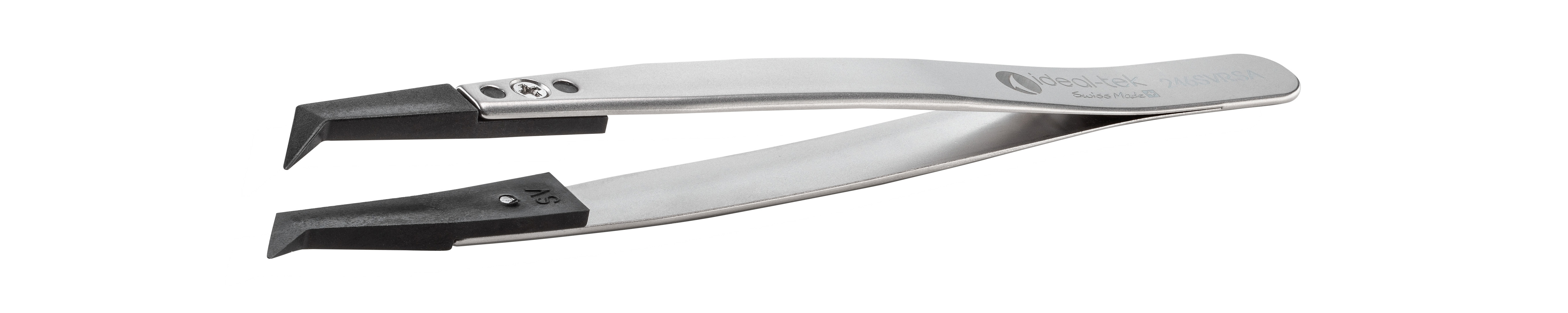 ideal-tek 125 mm, Stainless Steel, Angle, ESD Tweezers