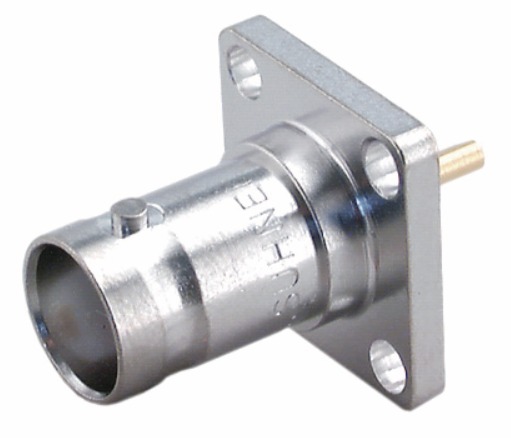 Huber+Suhner 23_BNC Series, Jack Panel Mount BNC Connector, Solder Termination, Straight Body