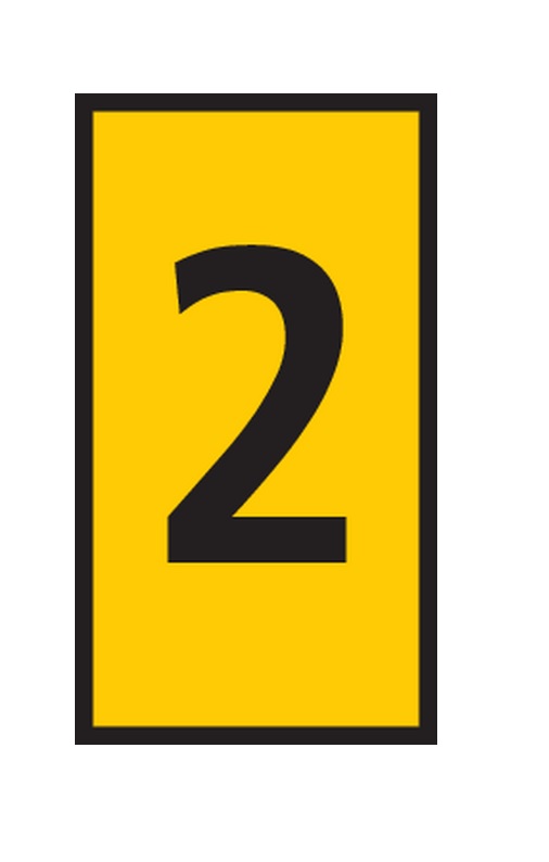 HellermannTyton WIC Snap On Clip On Cable Marker, Yellow, Pre-printed "2", 4.3 → 5.3mm Cable, 561-03624