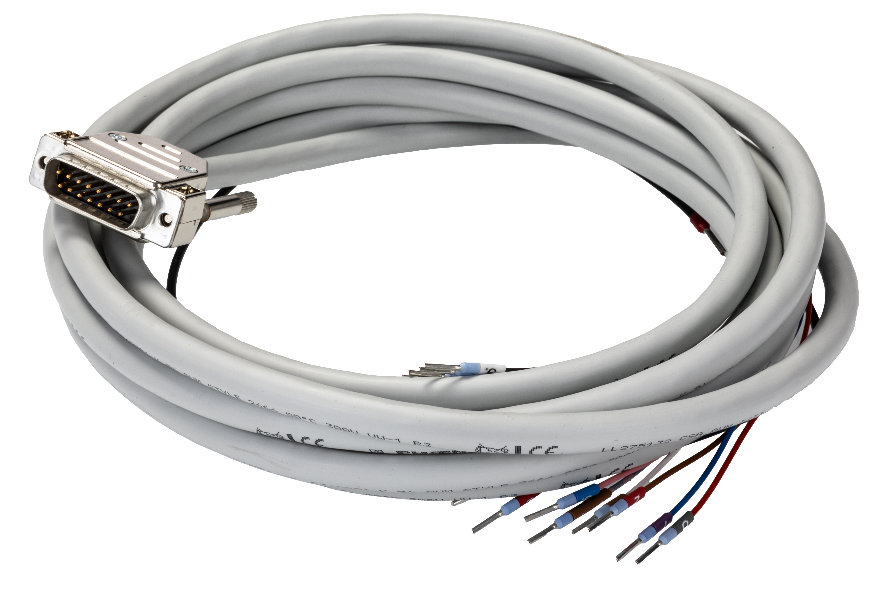 Phoenix Contact Male 15 Pin D-sub Unterminated Cable, 4m PVC, CABLE-D-15SUB/M/OE/0.25/S/4.0M Series