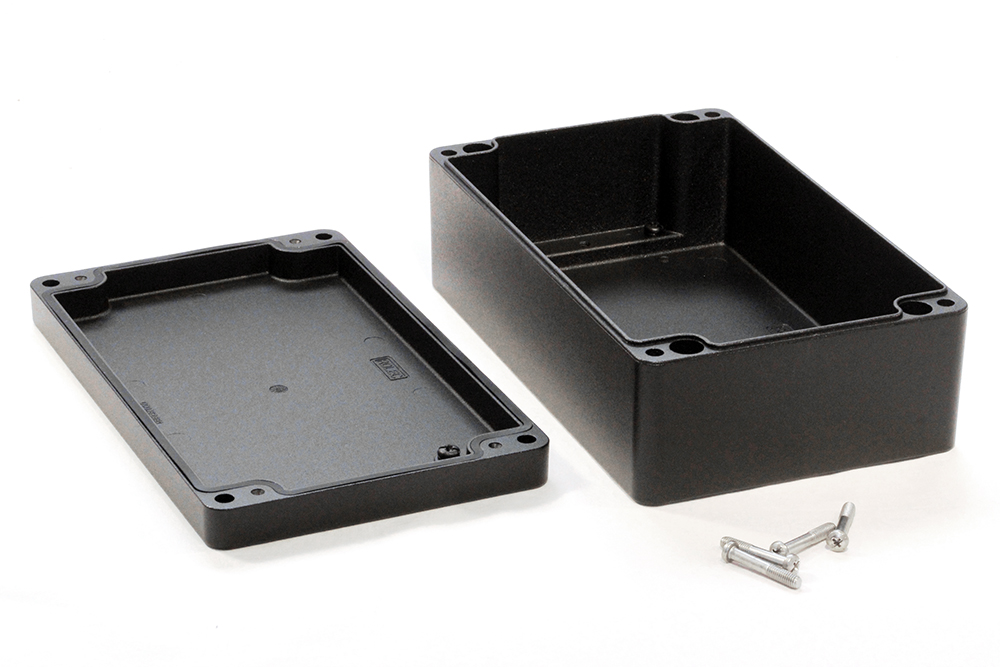 Hammond 1590Z Series Grey Aluminium Enclosure, IP68, Flanged, Grey Lid, 260 x 160 x 90mm