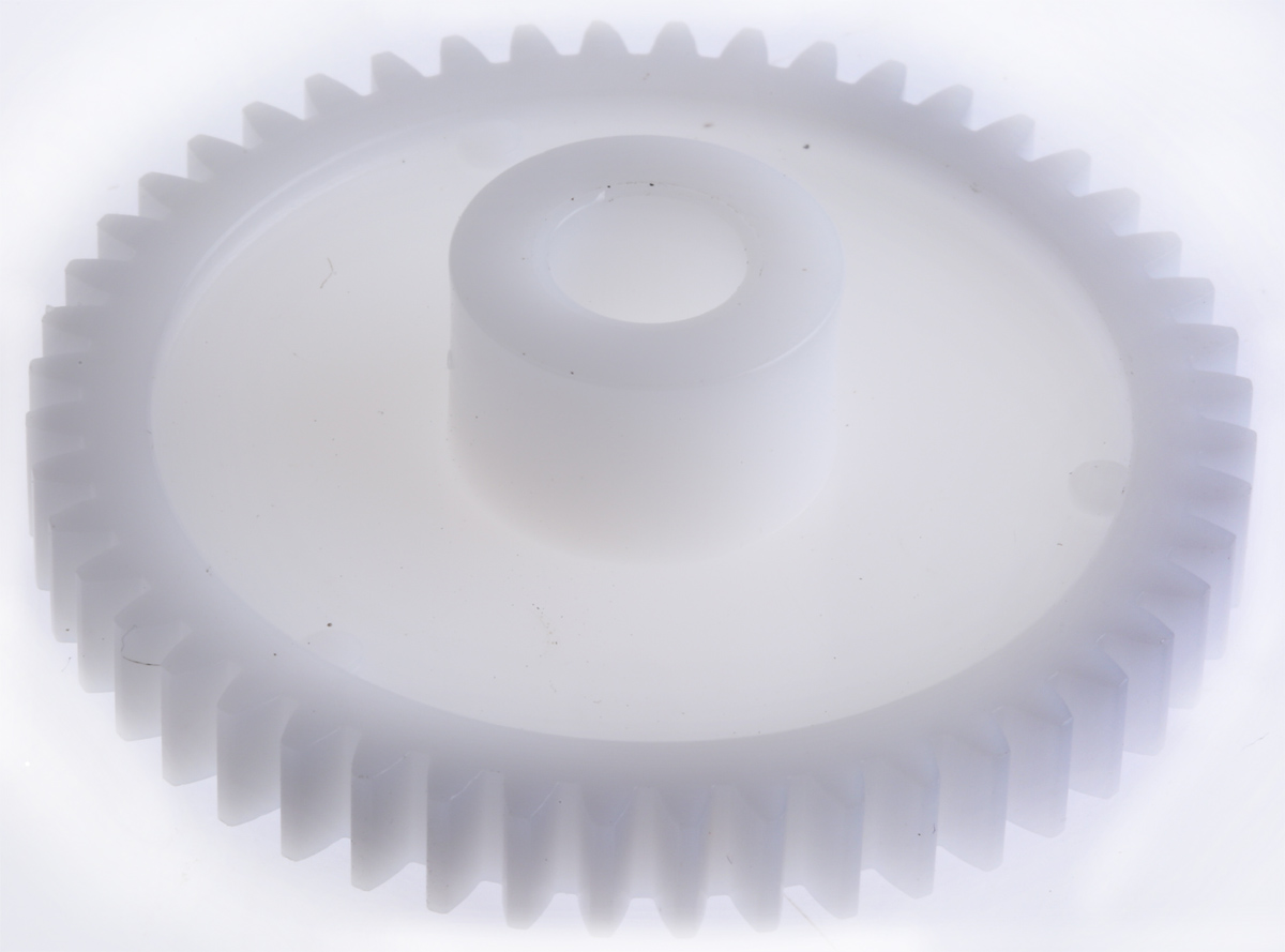 RS PRO POM 48 Teeth Spur Gear, 1 Module, 8mm Bore Diam, 48mm Pitch Diam, 16mm Hub Diam