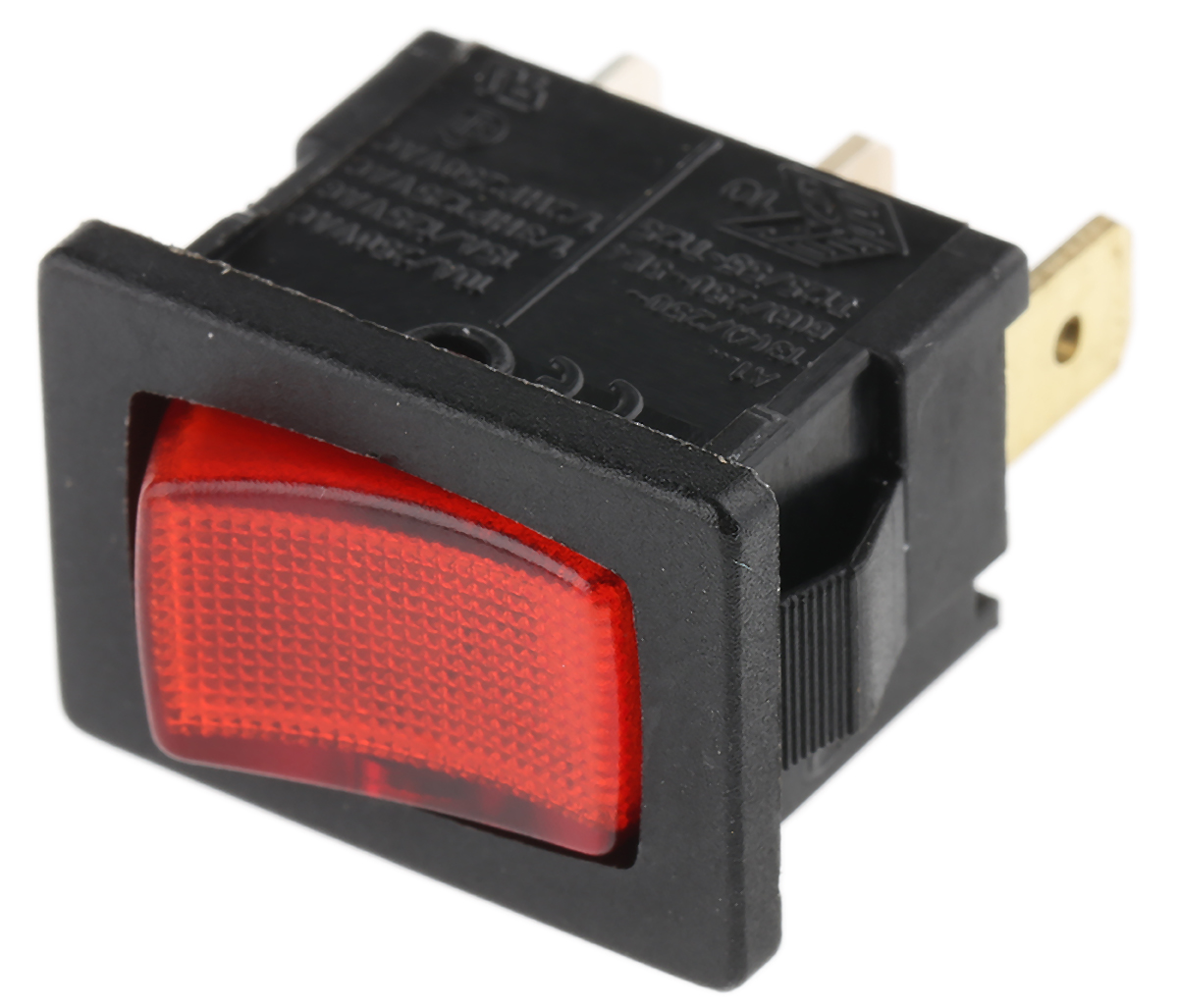 Molveno Illuminated SPST, On-Off Rocker Switch Panel Mount