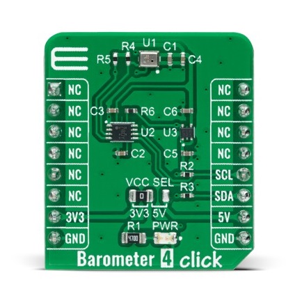 MikroElektronika Barometer 4 Click Add On Board for ICP-10111 MikroBus