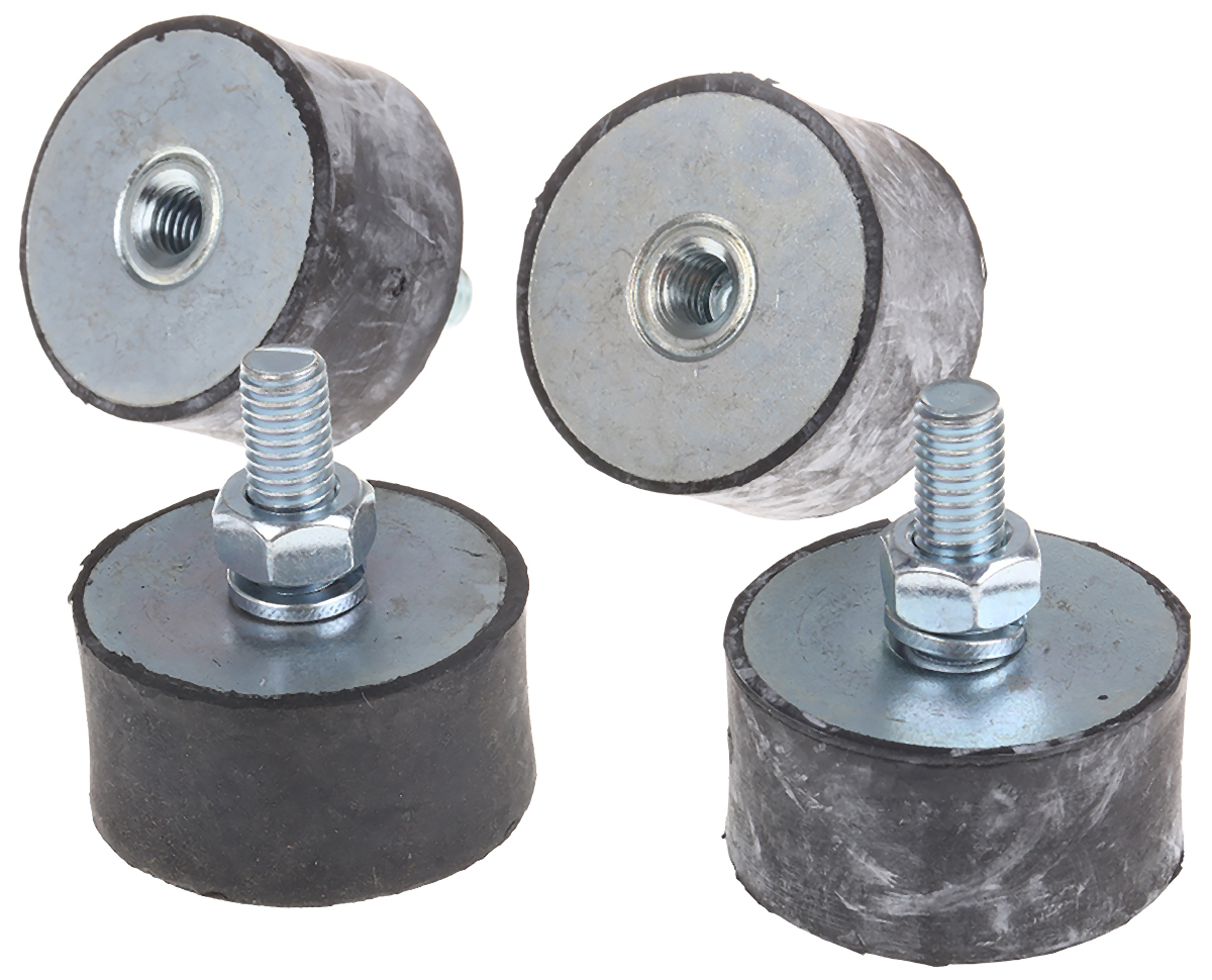 FIBET M8 Anti Vibration Mount, Male to Female Bobbin with 105.2kg Compression Load