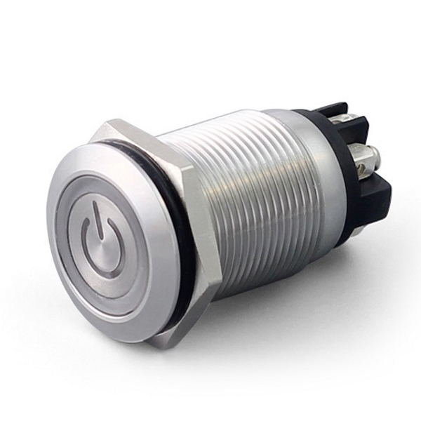 RS PRO Illuminated Push Button Switch, Latching, Panel Mount, 19.2mm Cutout, DPST, Green, Red LED, 250V ac, IP65