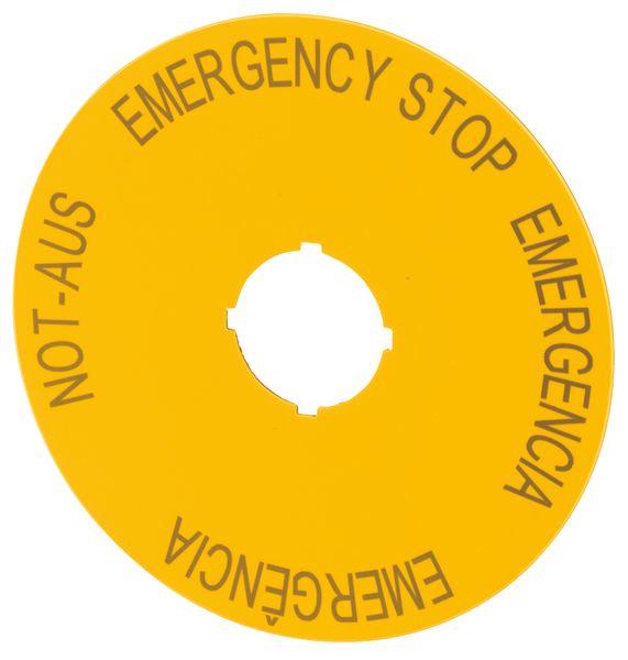 Eaton Emergency Stop Label for Use with Pushbuttons, Emergencia - Emergência - Emergency Stop - Not-Aus